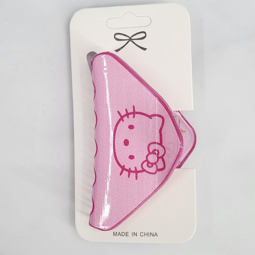 Hello Kitty 3" Pink Claw Clip - Hair Accessories Character Face Outline